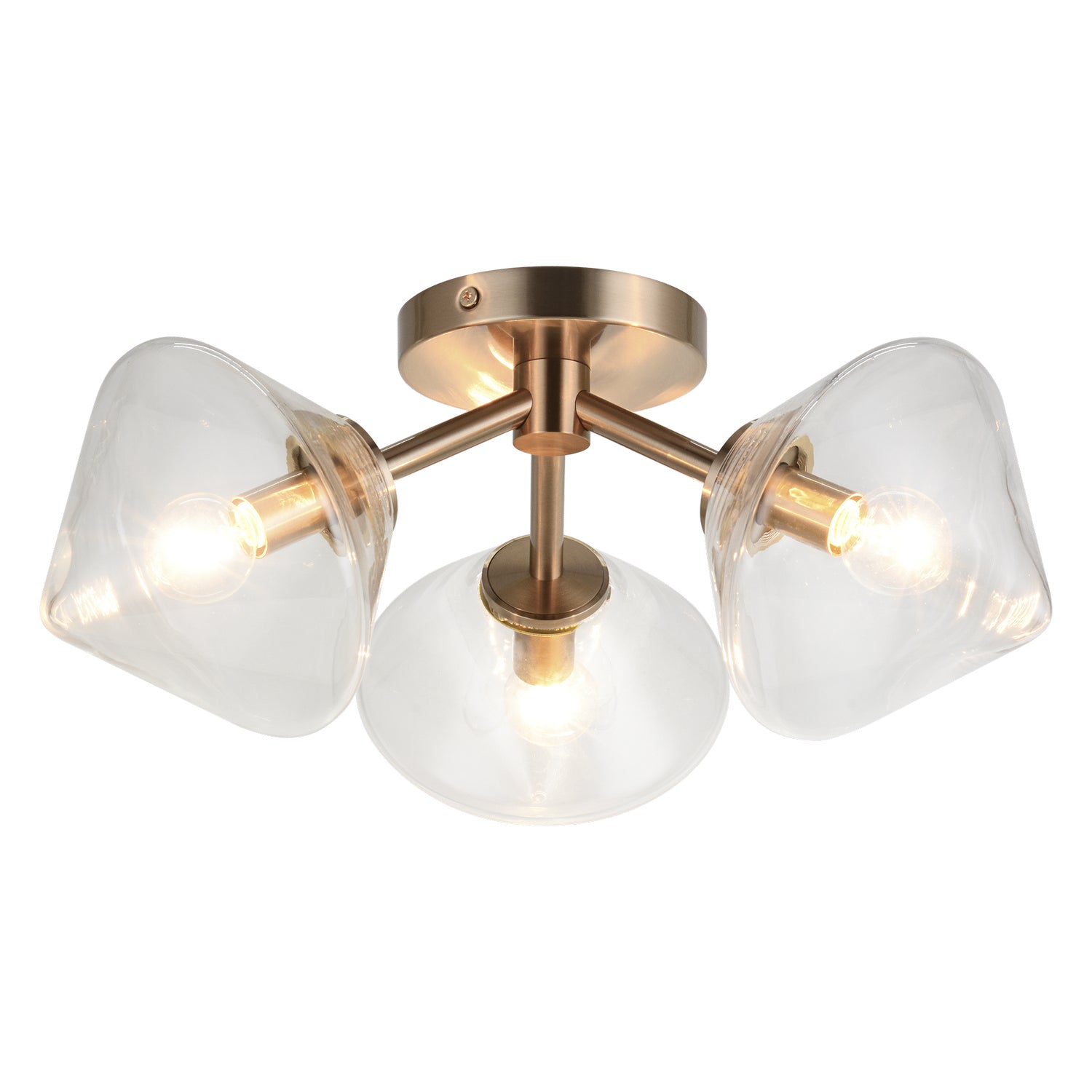 Matteo Canada - Three Light Ceiling Mount - Novo - Aged Gold Brass- Union Lighting Luminaires Decor