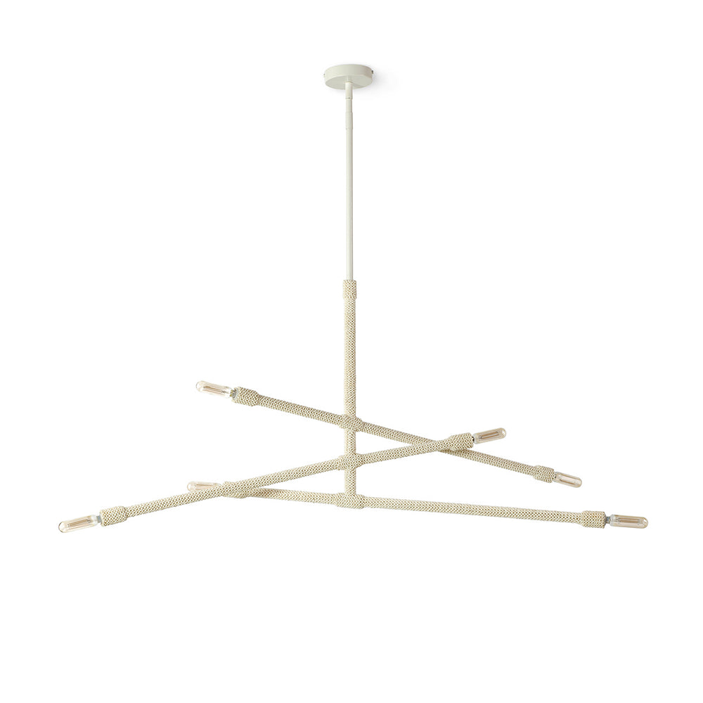 Palecek - Six Light Chandelier - Vienna - Cream- Union Lighting Luminaires Decor