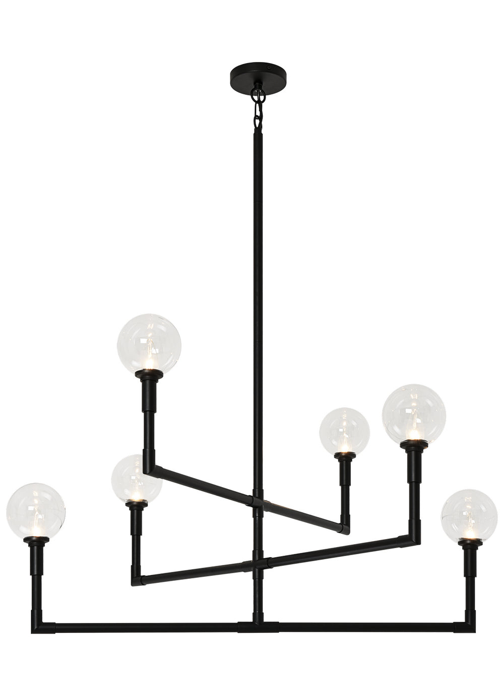 Matteo Canada - Six Light Chandelier - Candlestix - Black- Union Lighting Luminaires Decor