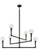 Matteo Canada - Six Light Chandelier - Candlestix - Black- Union Lighting Luminaires Decor