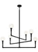 Matteo Canada - Six Light Chandelier - Candlestix - Black- Union Lighting Luminaires Decor