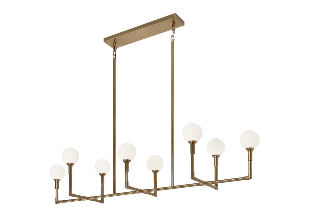Matteo Canada - Eight Light Chandelier - Candlestix - Aged Gold Brass- Union Lighting Luminaires Decor