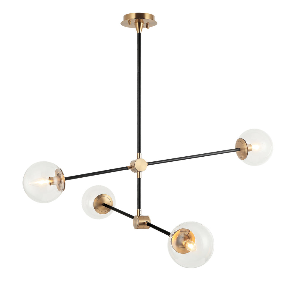 Matteo Canada - Four Light Chandelier - Cosmic - Aged Gold Brass- Union Lighting Luminaires Decor