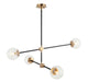 Matteo Canada - Four Light Chandelier - Cosmic - Aged Gold Brass- Union Lighting Luminaires Decor
