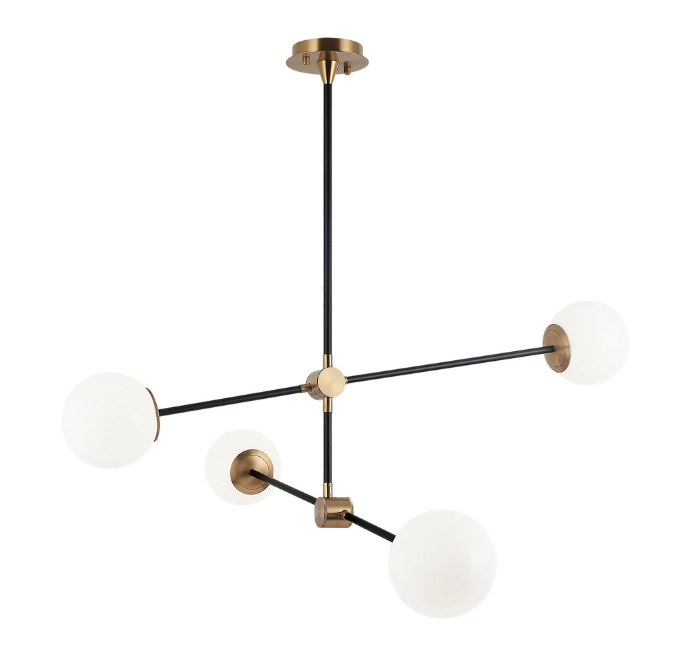 Matteo Canada - Four Light Chandelier - Cosmic - Aged Gold Brass- Union Lighting Luminaires Decor