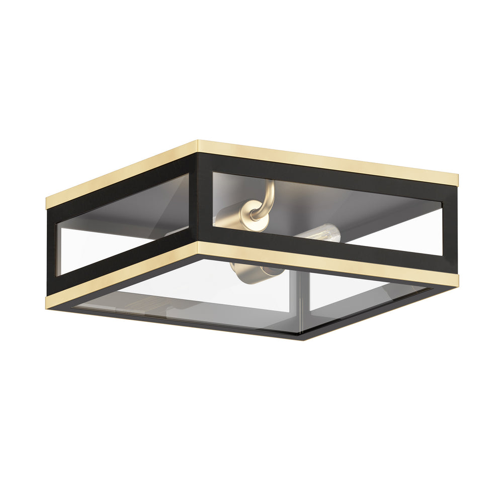 Maxim - Two Light Outdoor Flush Mount - Neoclass - Black / Gold- Union Lighting Luminaires Decor