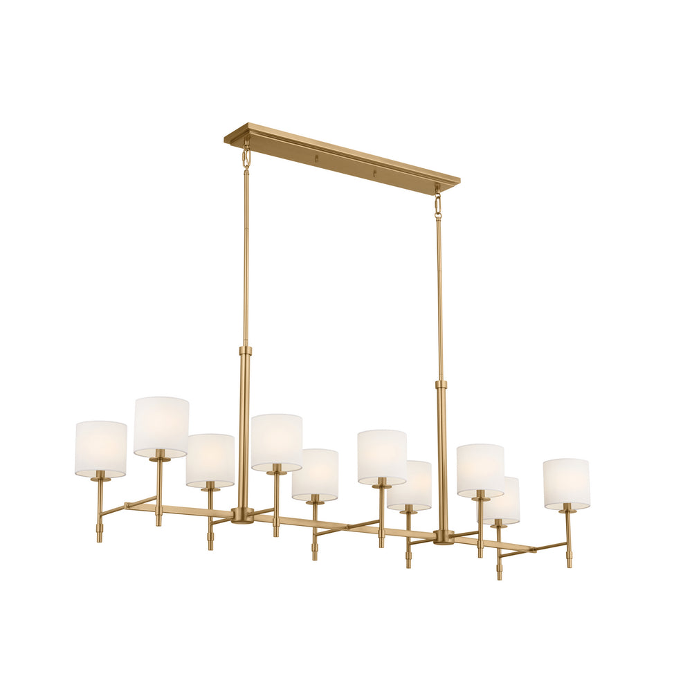 Kichler Canada - Ten Light Linear Chandelier - Ali - Brushed Natural Brass- Union Lighting Luminaires Decor
