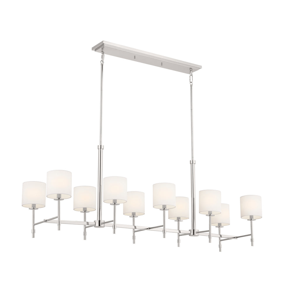 Kichler Canada - Ten Light Linear Chandelier - Ali - Polished Nickel- Union Lighting Luminaires Decor