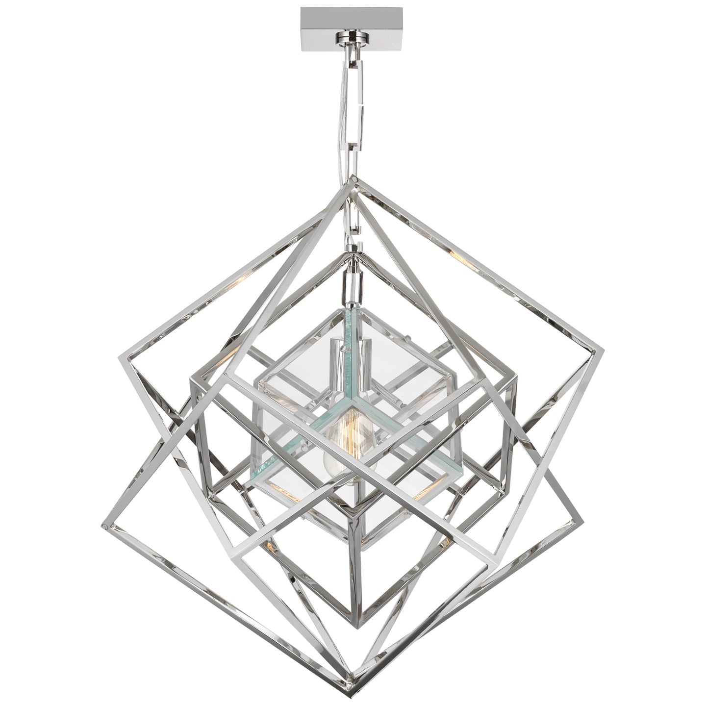 Visual Comfort Signature Canada - LED Chandelier - Cubist - Polished Nickel- Union Lighting Luminaires Decor