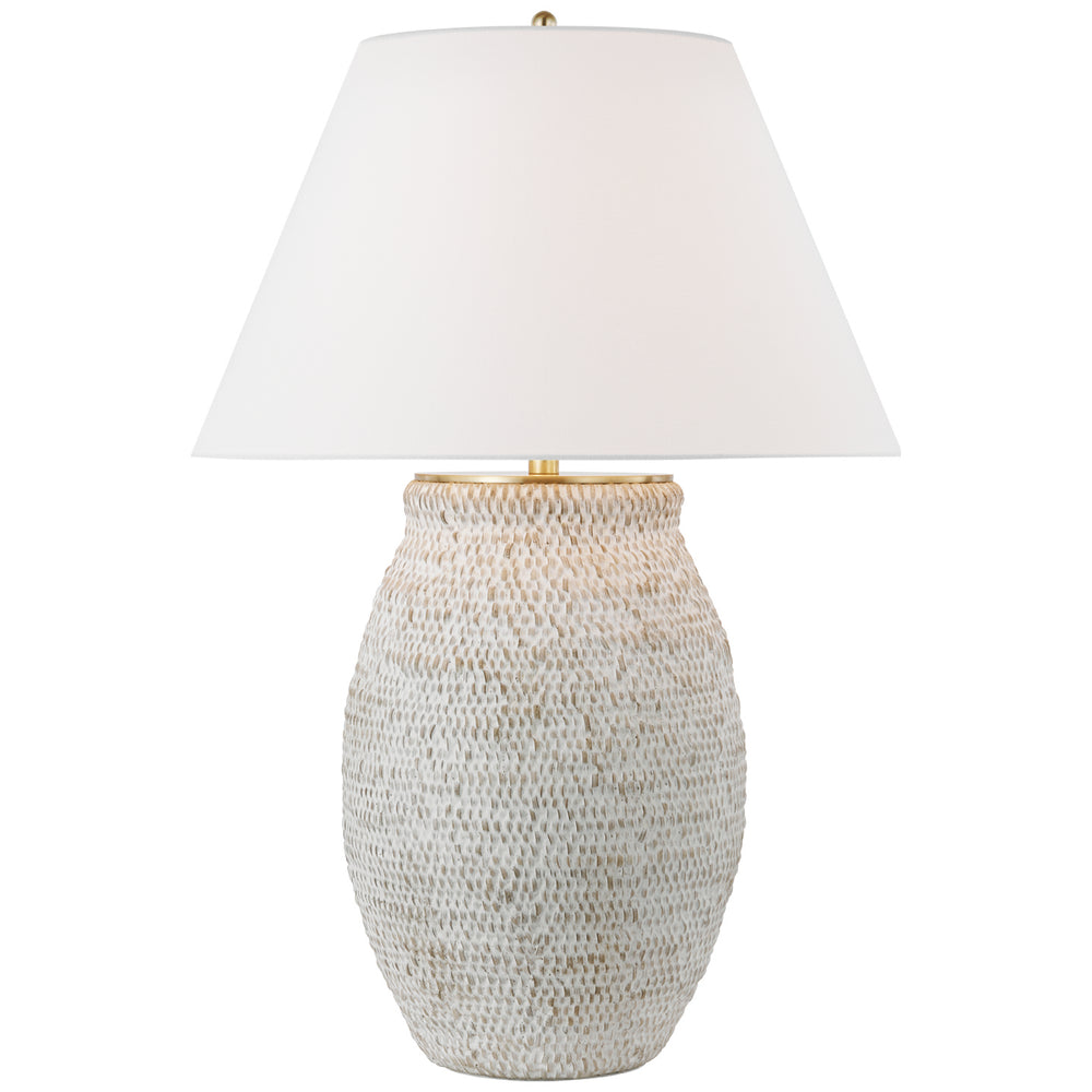 Visual Comfort Signature Canada - LED Table Lamp - Avedon - Plaster White Rattan- Union Lighting Luminaires Decor