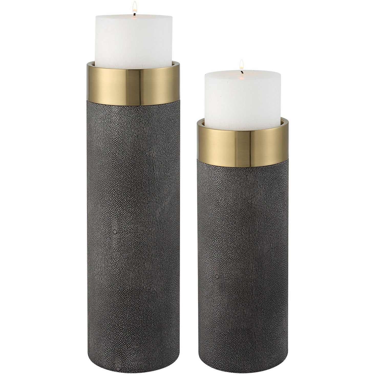 Uttermost - Candleholders, S/2 - Wessex - Antique Brushed Brass- Union Lighting Luminaires Decor