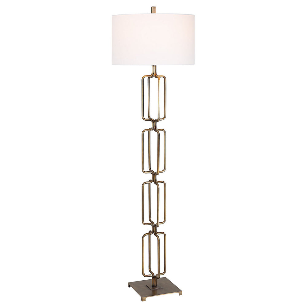 Uttermost - One Light Floor Lamp - Link - Antique Brushed Gold- Union Lighting Luminaires Decor