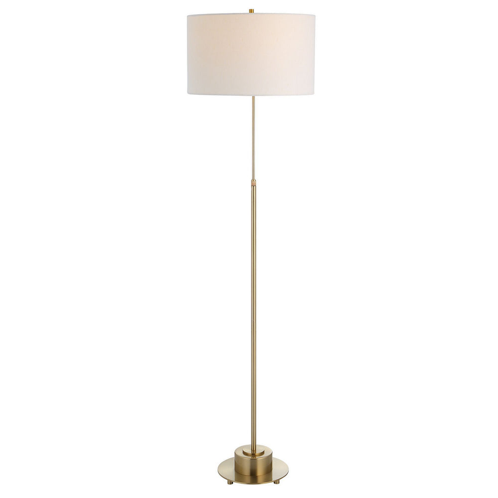 Uttermost - One Light Floor Lamp - Prominence - Brushed Antique Brass- Union Lighting Luminaires Decor