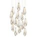 Currey and Company - 15 Light Pendant - Glace - White/Antique Brass/Silver- Union Lighting Luminaires Decor