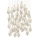 Currey and Company - 36 Light Pendant - Glace - White/Antique Brass/Silver- Union Lighting Luminaires Decor