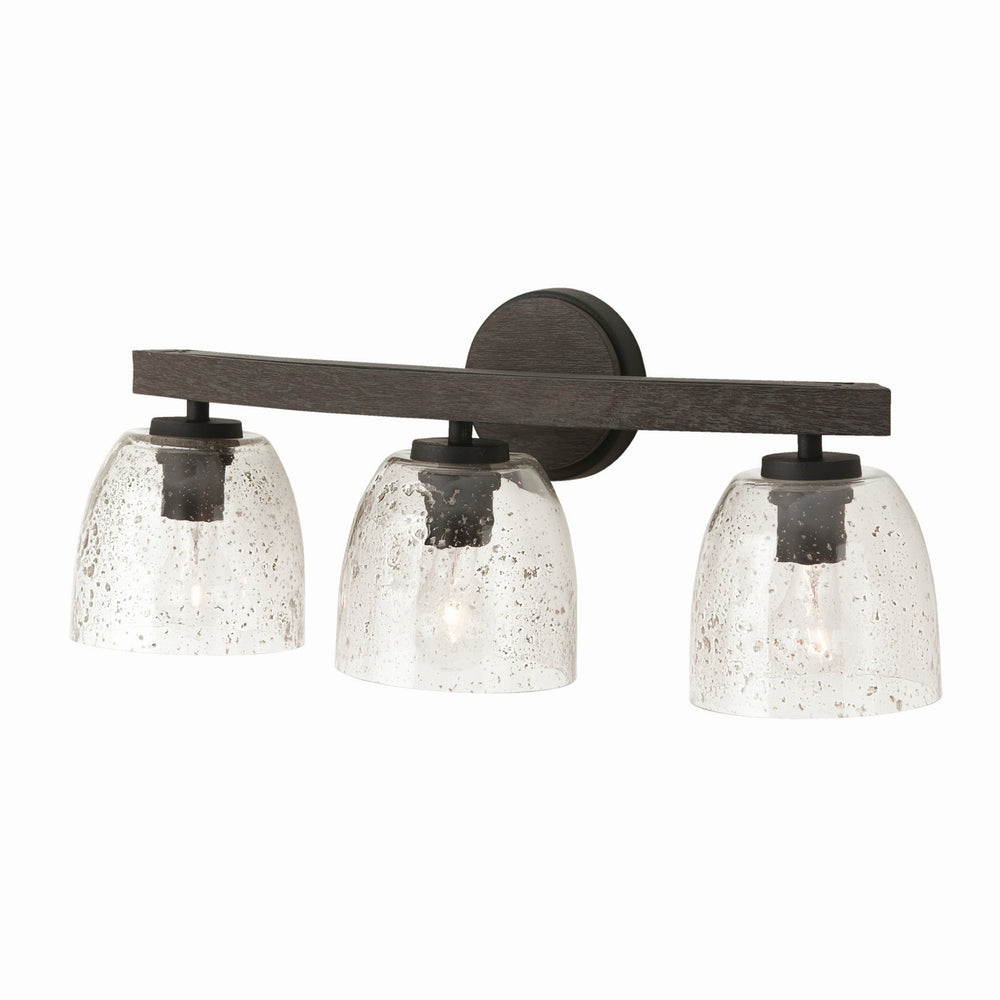 Capital Lighting - Three Light Vanity - Clive - Carbon Grey and Black Iron- Union Lighting Luminaires Decor