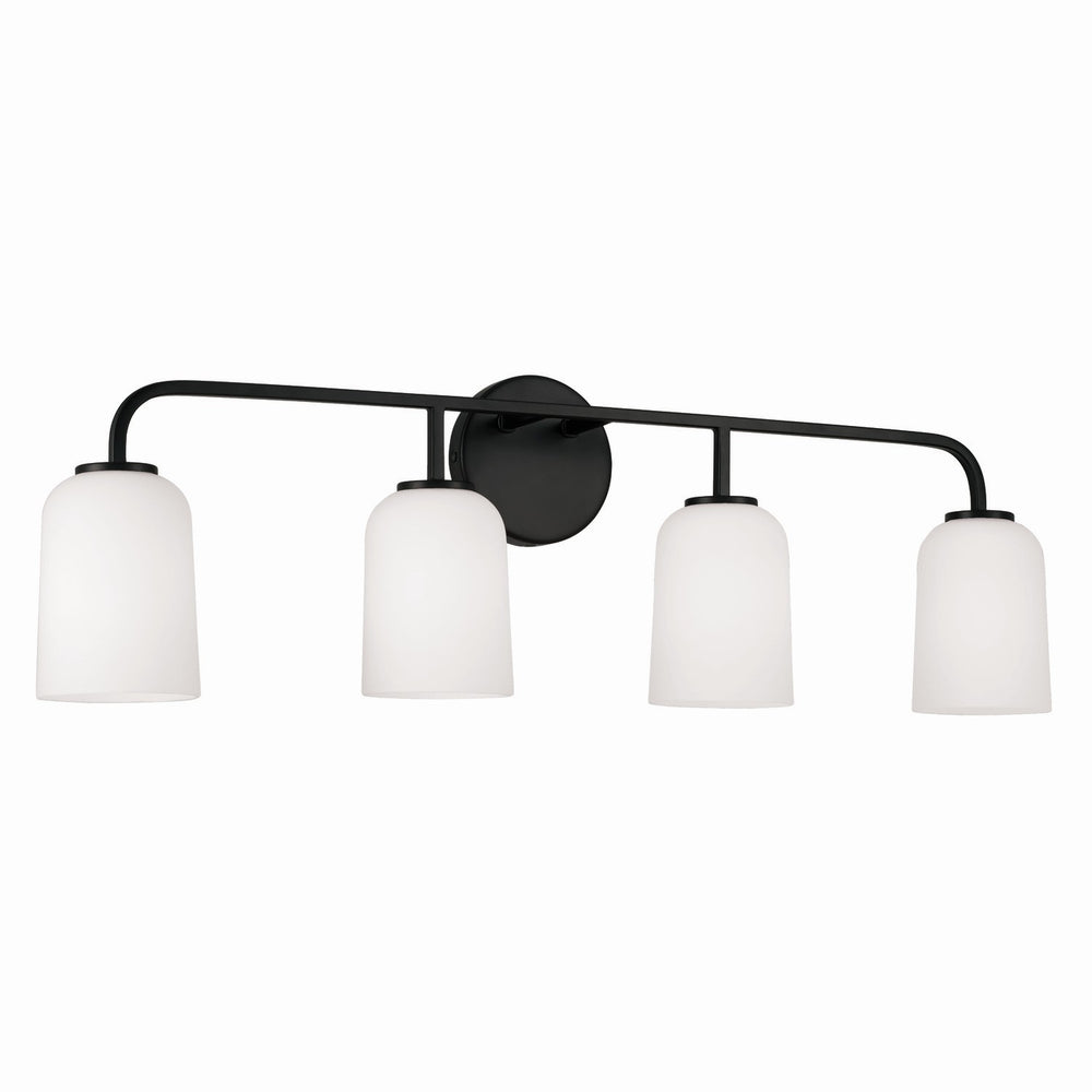 Capital Lighting - Four Light Vanity - Lawson - Matte Black- Union Lighting Luminaires Decor