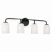 Capital Lighting - Four Light Vanity - Lawson - Matte Black- Union Lighting Luminaires Decor