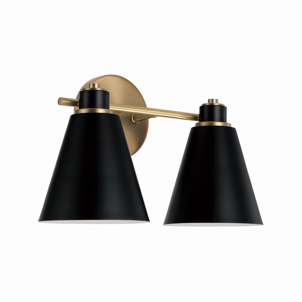 Capital Lighting - Two Light Vanity - Bradley - Aged Brass and Black- Union Lighting Luminaires Decor