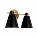Capital Lighting - Two Light Vanity - Bradley - Aged Brass and Black- Union Lighting Luminaires Decor