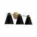 Capital Lighting - Three Light Vanity - Bradley - Aged Brass and Black- Union Lighting Luminaires Decor
