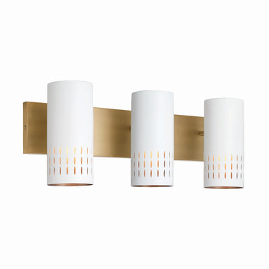 Capital Lighting - Three Light Vanity - Dash - Aged Brass and White- Union Lighting Luminaires Decor