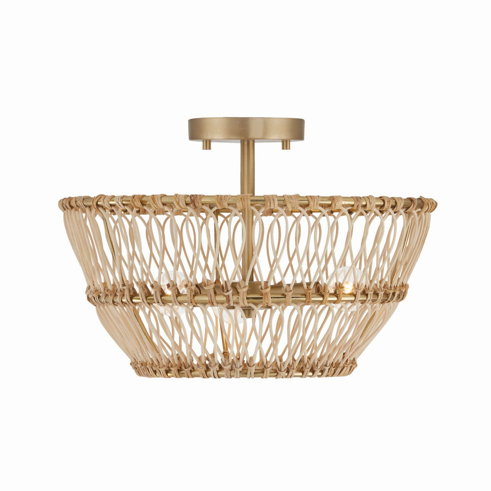 Capital Lighting - Three Light Dual Mount Semi Flush/Pendant - Wren - Matte Brass- Union Lighting Luminaires Decor