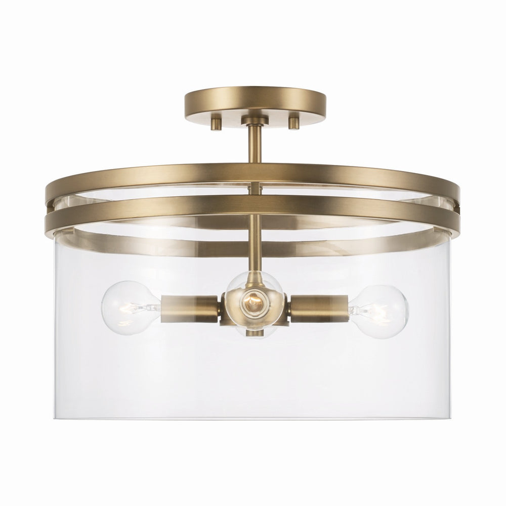 Capital Lighting - Four Light Dual Mount Semi Flush/Pendant - Fuller - Aged Brass- Union Lighting Luminaires Decor
