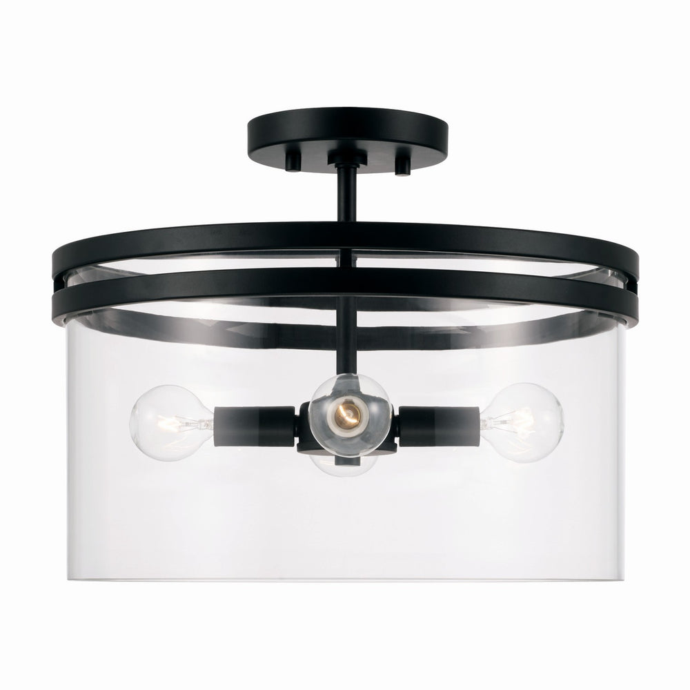 Capital Lighting - Four Light Dual Mount Semi Flush/Pendant - Fuller - Matte Black- Union Lighting Luminaires Decor