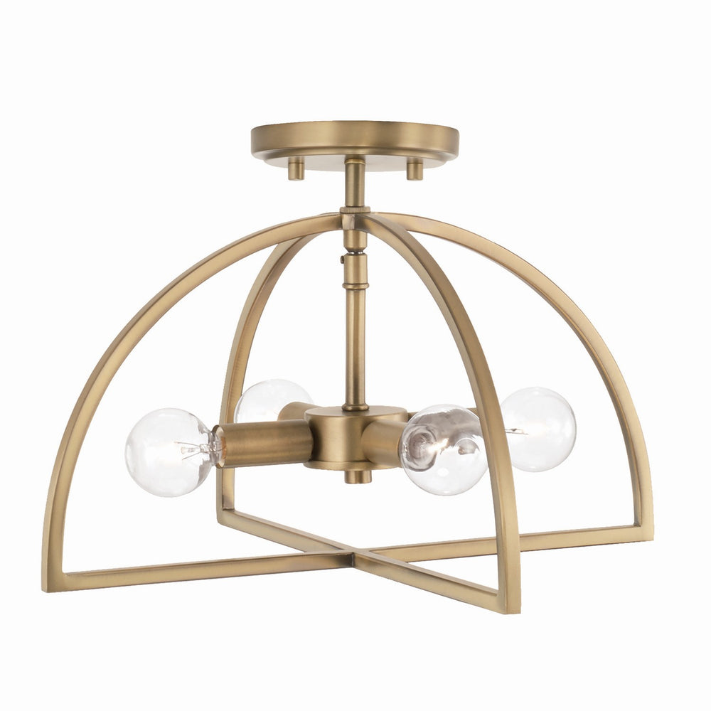 Capital Lighting - Four Light Dual Mount Semi Flush/Pendant - Lawson - Aged Brass- Union Lighting Luminaires Decor