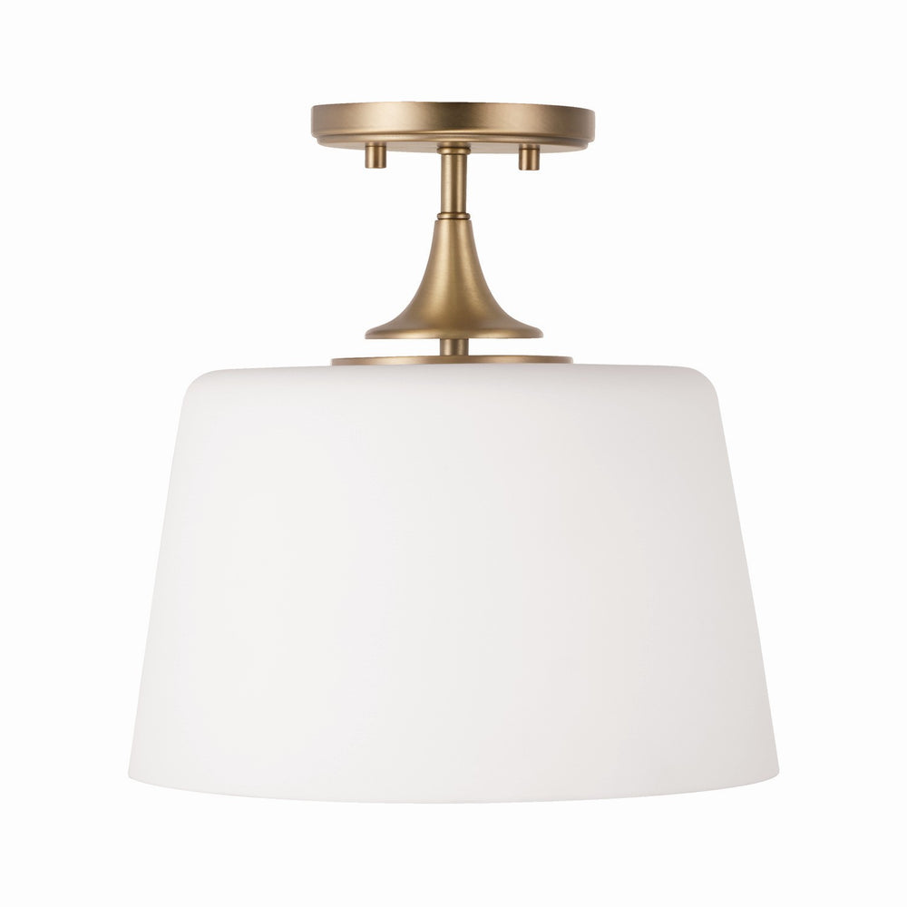 Capital Lighting - One Light Dual Mount Semi Flush/Pendant - Presley - Aged Brass- Union Lighting Luminaires Decor