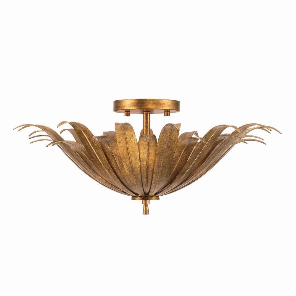 Capital Lighting - Three Light Dual Mount Semi Flush/Pendant - Eden - Antique Gold- Union Lighting Luminaires Decor