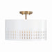 Capital Lighting - Three Light Dual Mount Semi Flush/Pendant - Dash - Aged Brass and White- Union Lighting Luminaires Decor