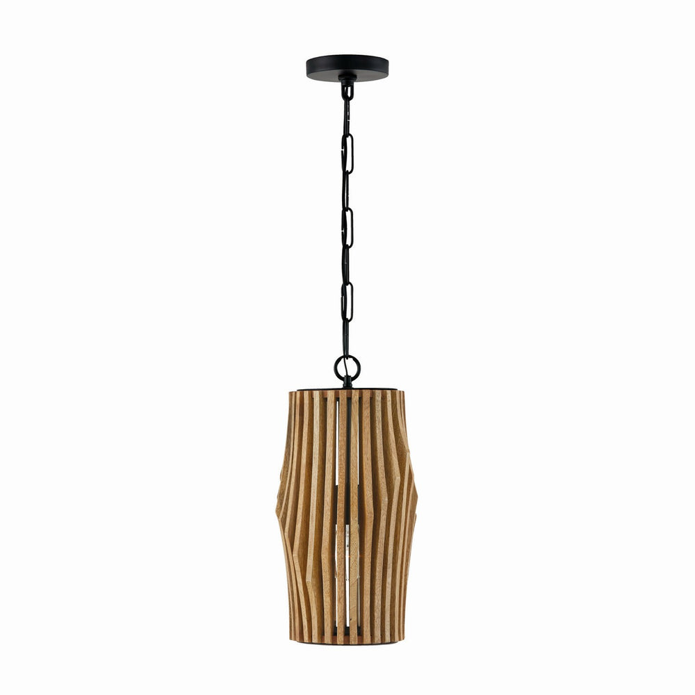 Capital Lighting - One Light Pendant - Archer - Light Wood and Matte Black- Union Lighting Luminaires Decor