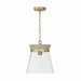 Capital Lighting - One Light Pendant - Finn - White Wash and Matte Brass- Union Lighting Luminaires Decor