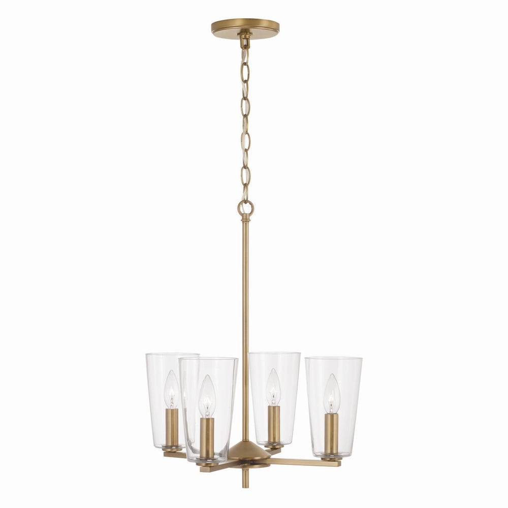 Capital Lighting - Four Light Pendant - Portman - Aged Brass- Union Lighting Luminaires Decor