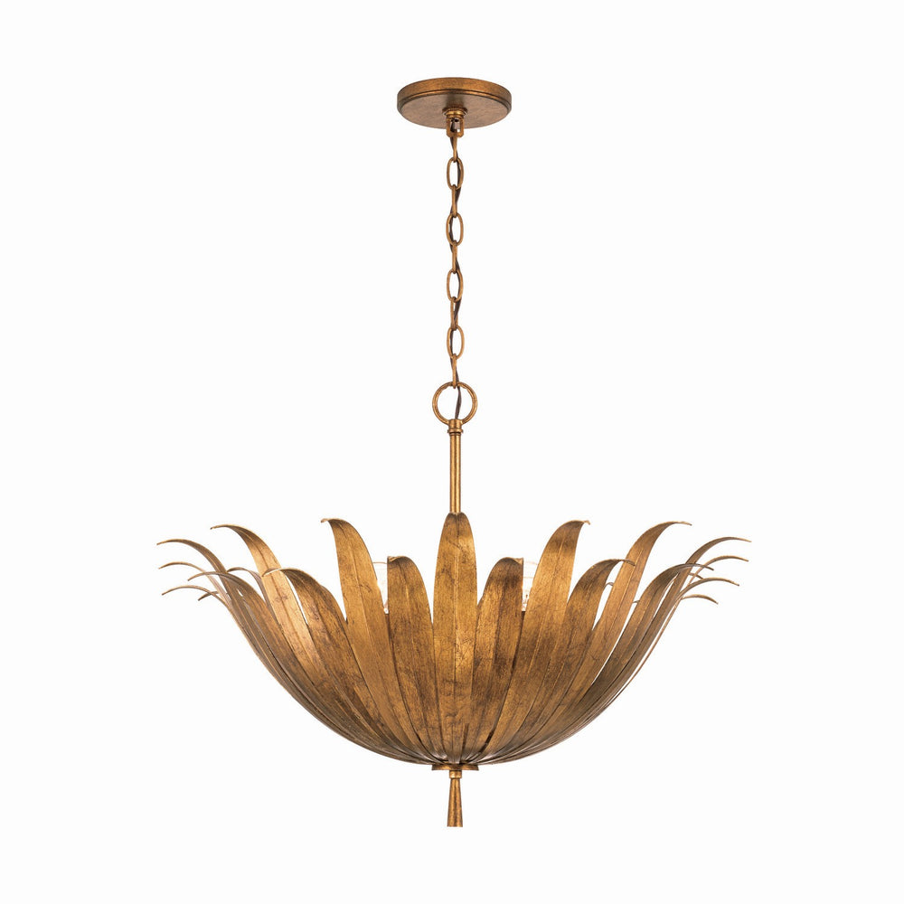 Capital Lighting - Four Light Pendant - Eden - Antique Gold- Union Lighting Luminaires Decor