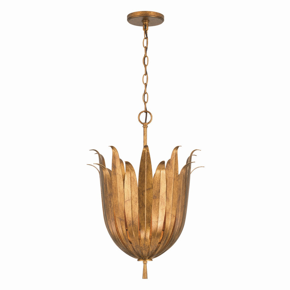 Capital Lighting - Four Light Pendant - Eden - Antique Gold- Union Lighting Luminaires Decor