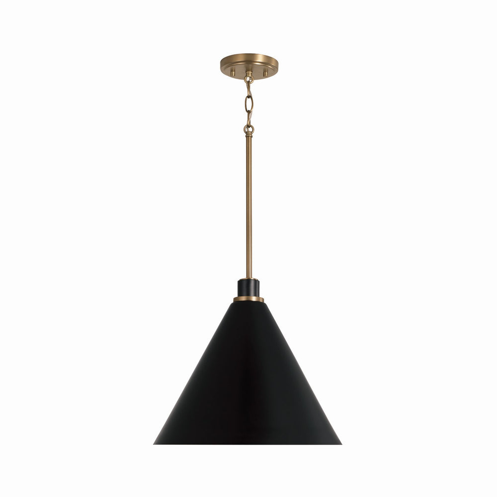 Capital Lighting - One Light Pendant - Bradley - Aged Brass and Black- Union Lighting Luminaires Decor