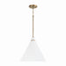 Capital Lighting - One Light Pendant - Bradley - Aged Brass and White- Union Lighting Luminaires Decor
