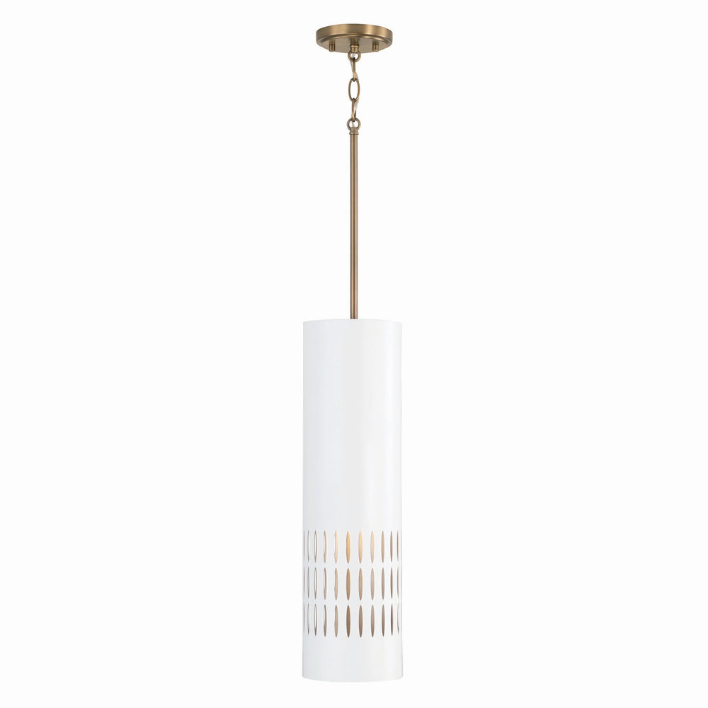 Capital Lighting - One Light Pendant - Dash - Aged Brass and White- Union Lighting Luminaires Decor