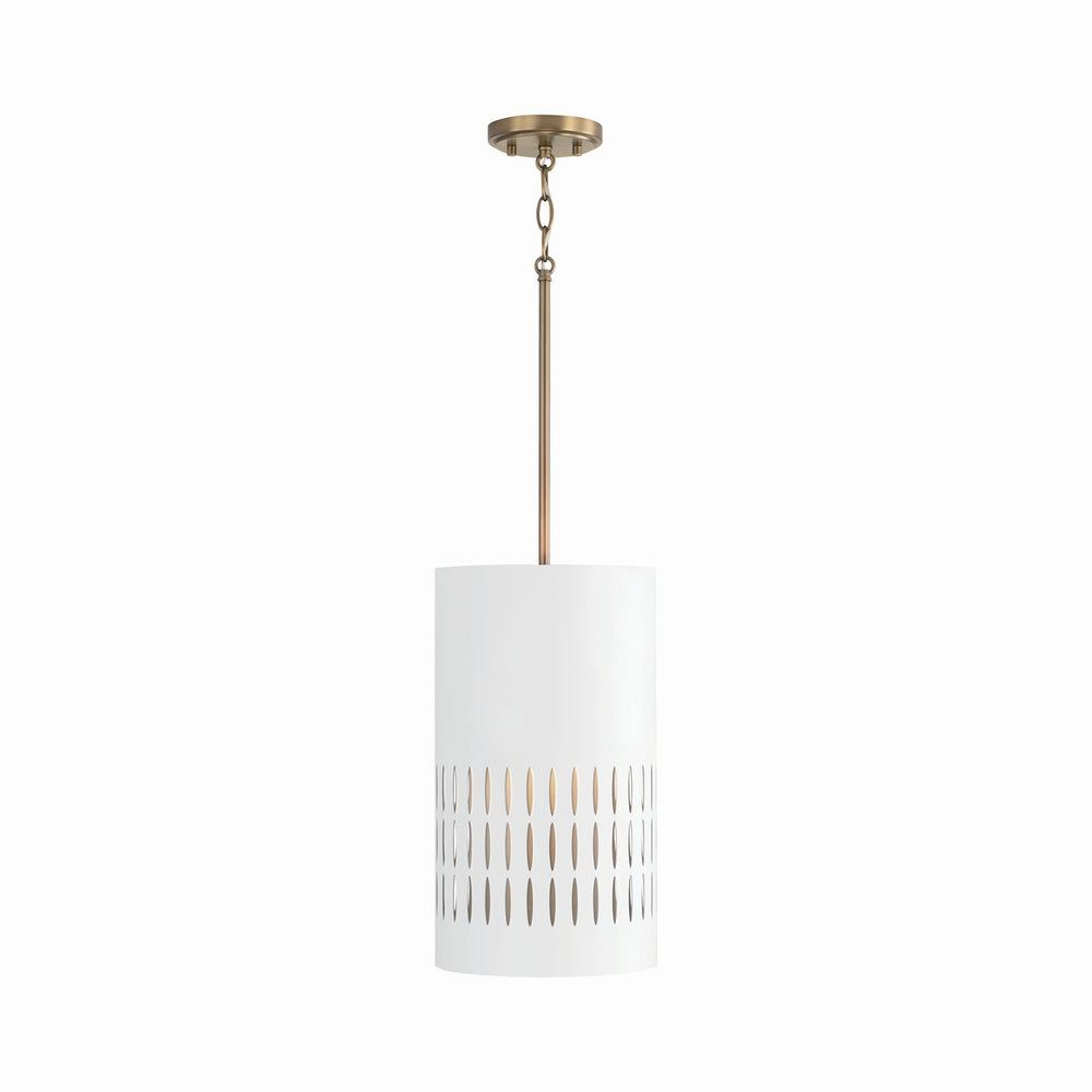 Capital Lighting - One Light Pendant - Dash - Aged Brass and White- Union Lighting Luminaires Decor