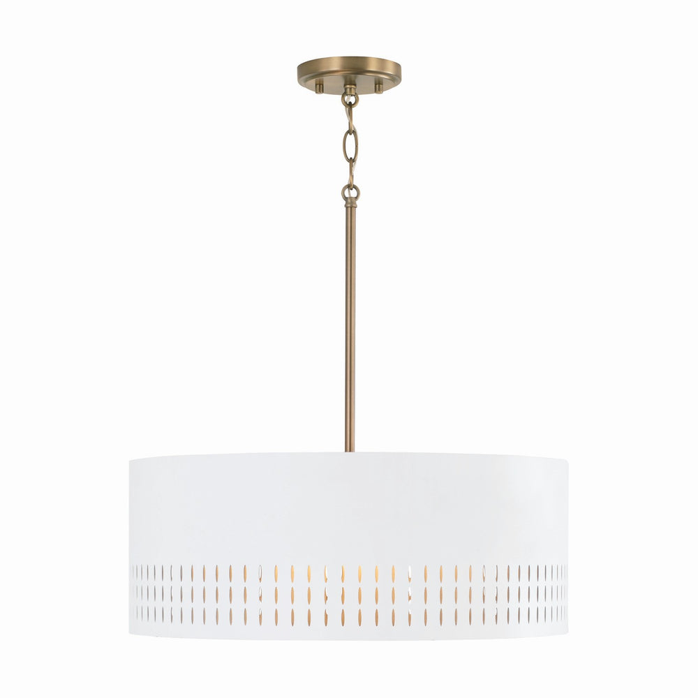 Capital Lighting - Three Light Pendant - Dash - Aged Brass and White- Union Lighting Luminaires Decor