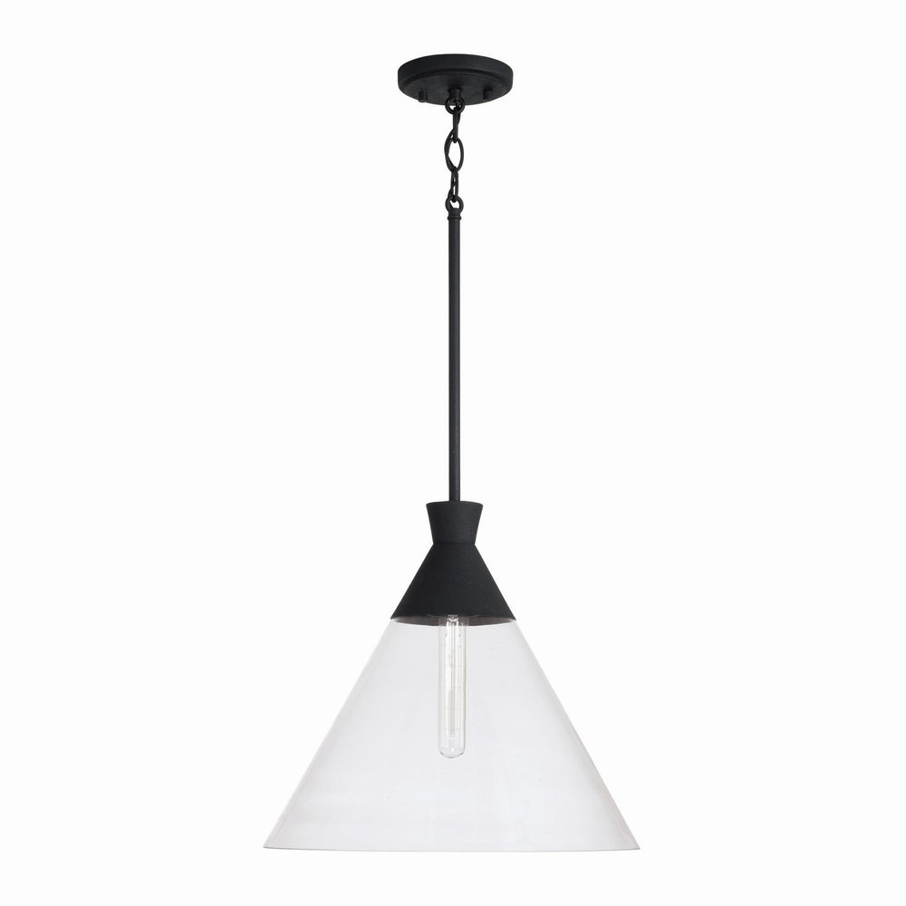 Capital Lighting - One Light Pendant - Paloma - Textured Black- Union Lighting Luminaires Decor
