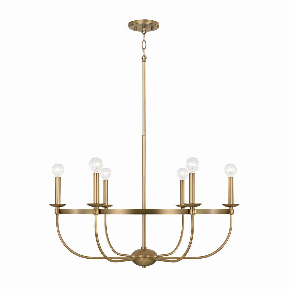 Capital Lighting - Six Light Chandelier - Rylann - Aged Brass- Union Lighting Luminaires Decor