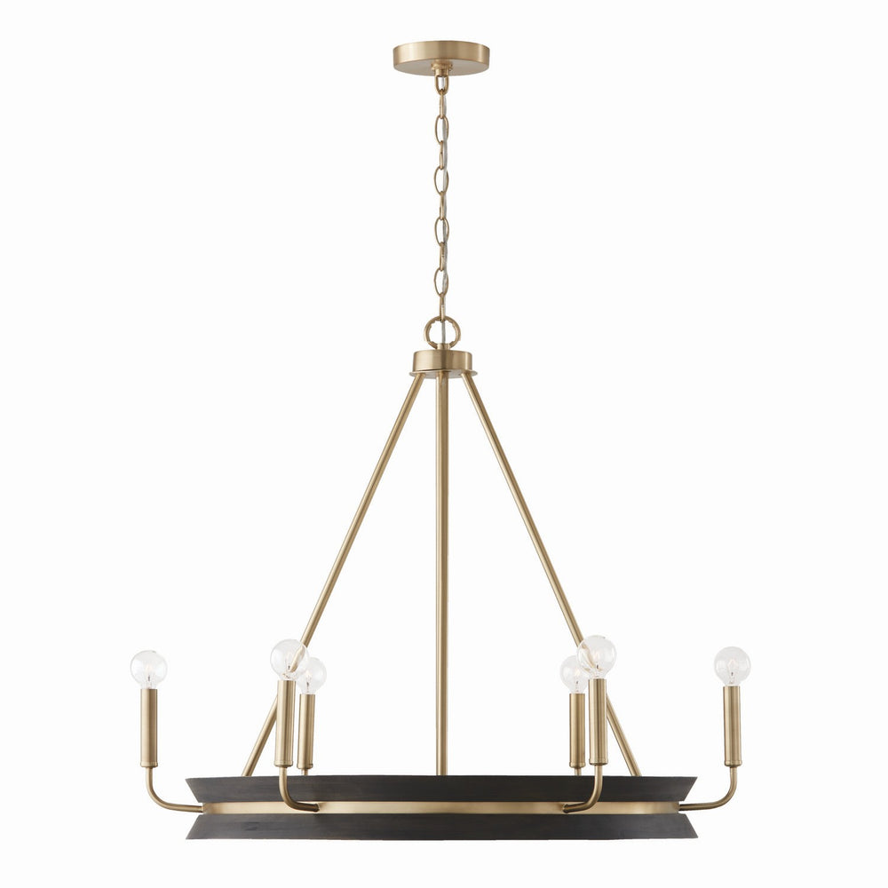 Capital Lighting - Six Light Chandelier - Finn - Black Stain and Matte Brass- Union Lighting Luminaires Decor