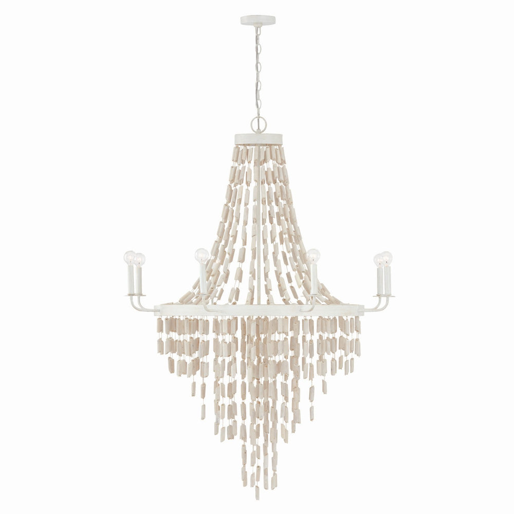 Capital Lighting - Eight Light Chandelier - Carissa - Organic White- Union Lighting Luminaires Decor