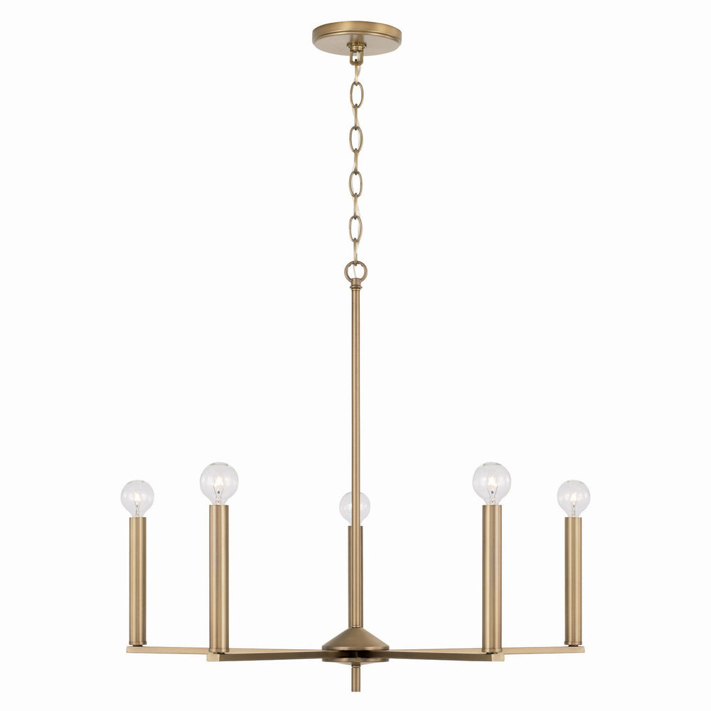 Capital Lighting - Five Light Chandelier - Portman - Aged Brass- Union Lighting Luminaires Decor