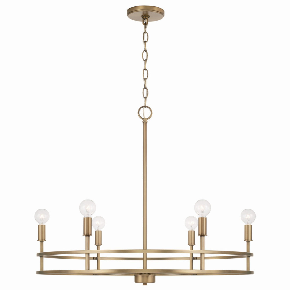 Capital Lighting - Six Light Chandelier - Fuller - Aged Brass- Union Lighting Luminaires Decor