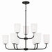 Capital Lighting - Nine Light Chandelier - Lawson - Matte Black- Union Lighting Luminaires Decor